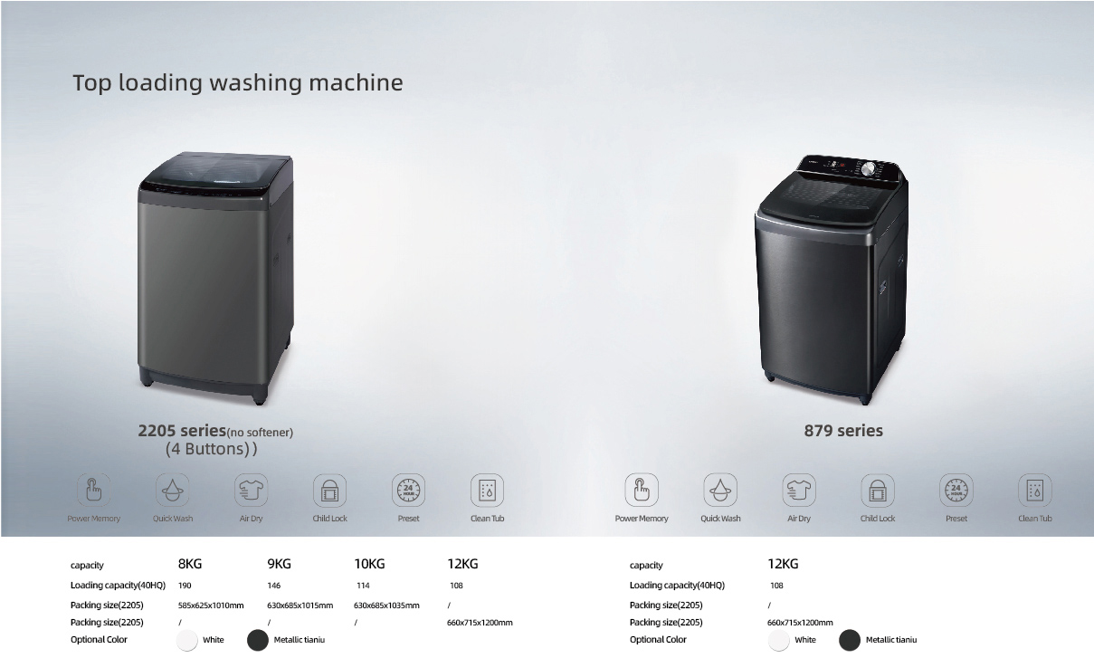 Top loading washing machine - 2205 & 879 series